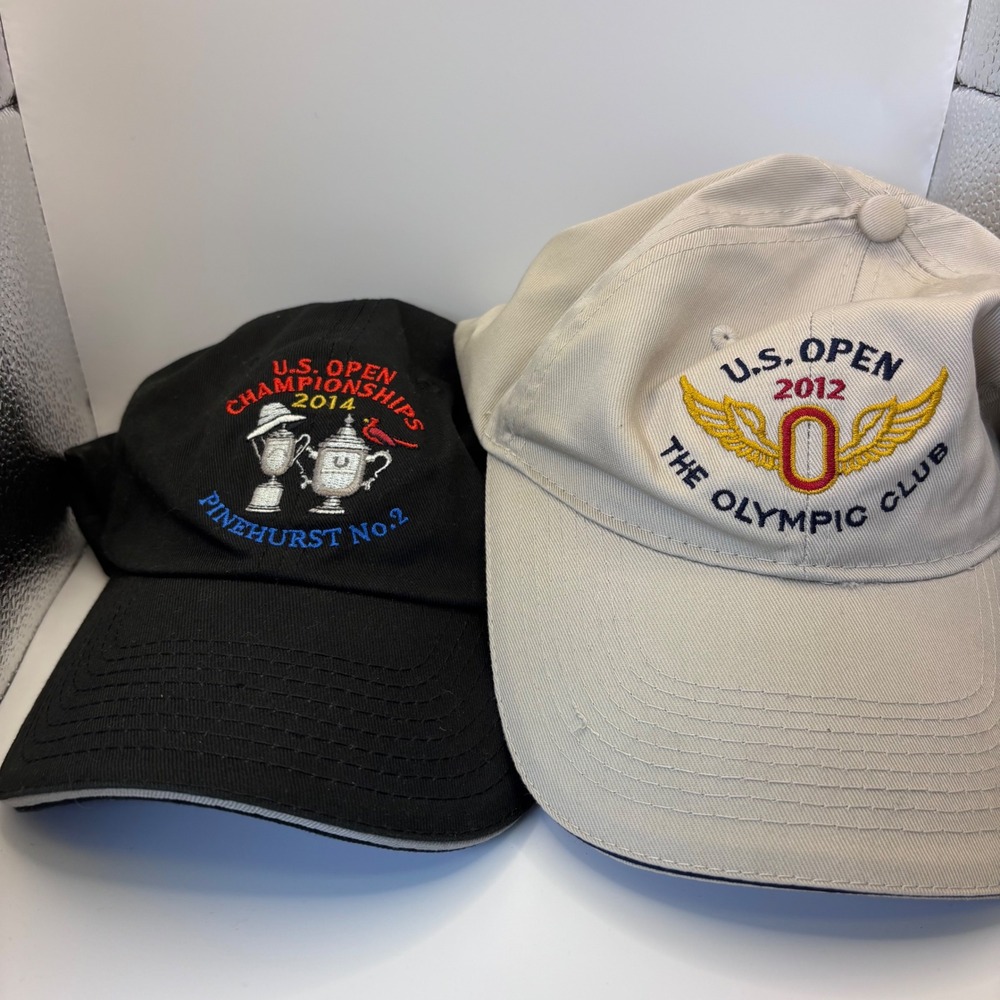 USGA Baseball Cap Lot Mens OSFA Tan Black 2012 2014 US Open Pinehurst Olympic